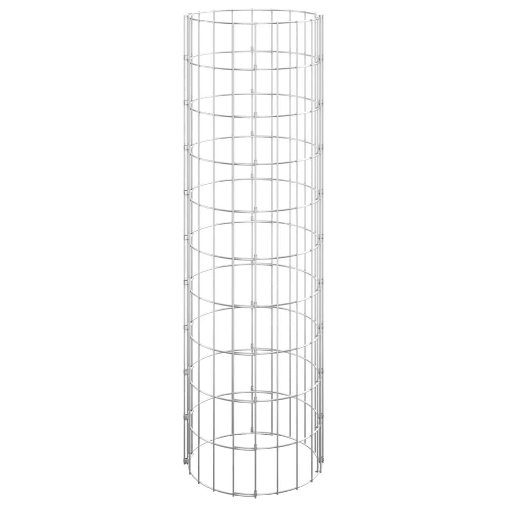 vidaXL Gabionen-Säule Rund Verzinkter Stahl Ø30x100 cm