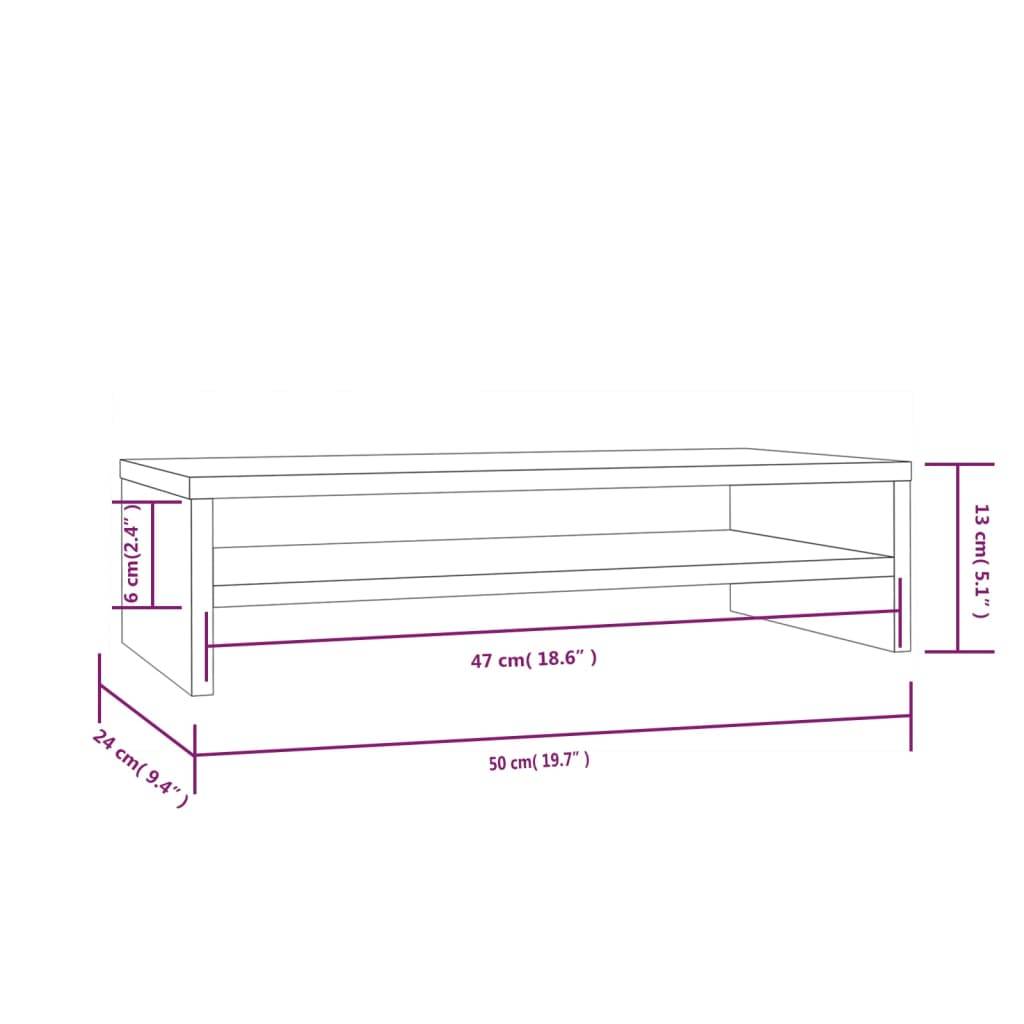 vidaXL Monitorständer 50x24x13 cm Massivholz Kiefer