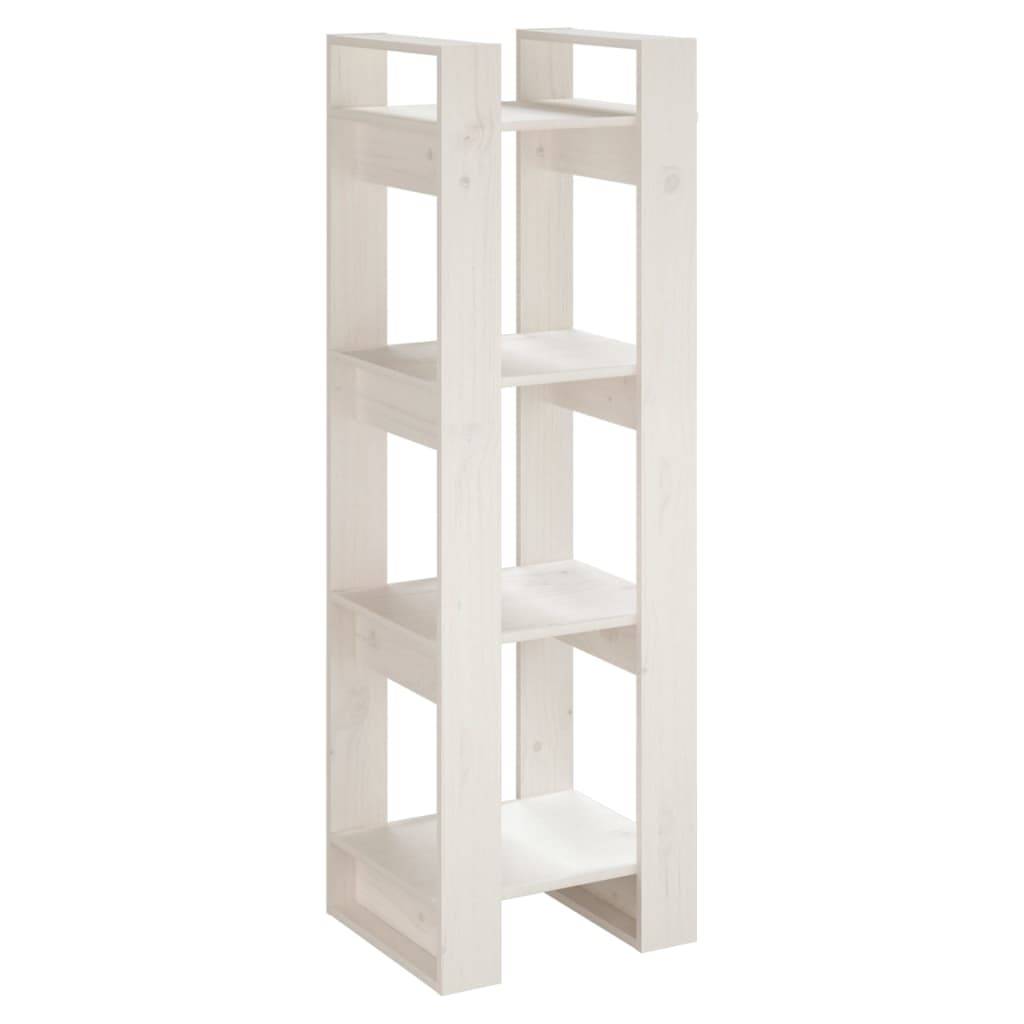 vidaXL Bücherregal/Raumteiler Weiß 41x35x125 cm Massivholz Kiefer