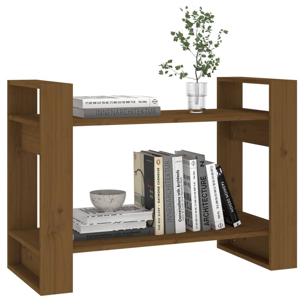 vidaXL Bücherregal/Raumteiler Honigbraun 80x35x56,5 cm Massivholz