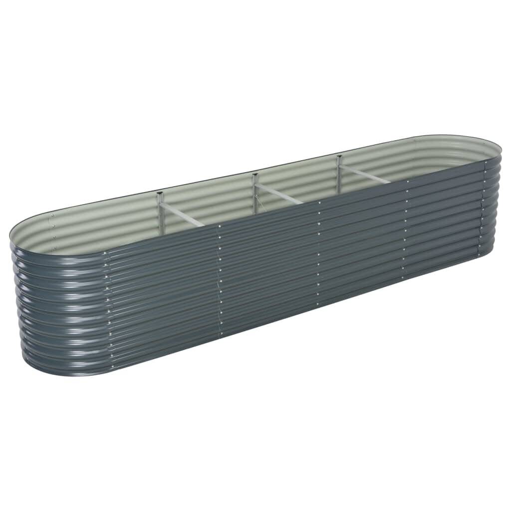 Pflanzkübel Grau 400 x 80 x 81 cm Verzinkter Stahl