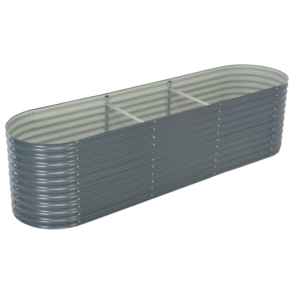 Pflanzkübel Grau 320 x 80 x 81 cm Verzinkter Stahl