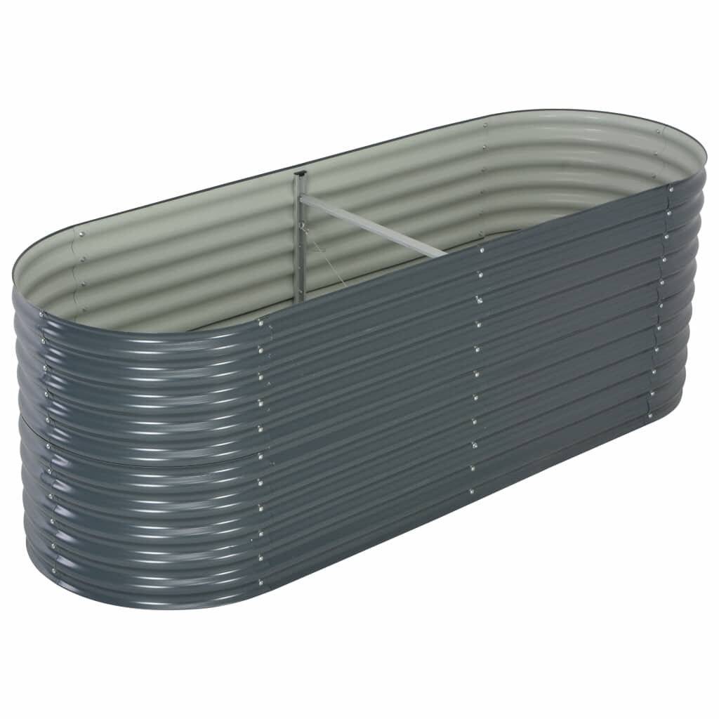 Pflanzkübel Grau 240 x 80 x 81 cm Verzinkter Stahl