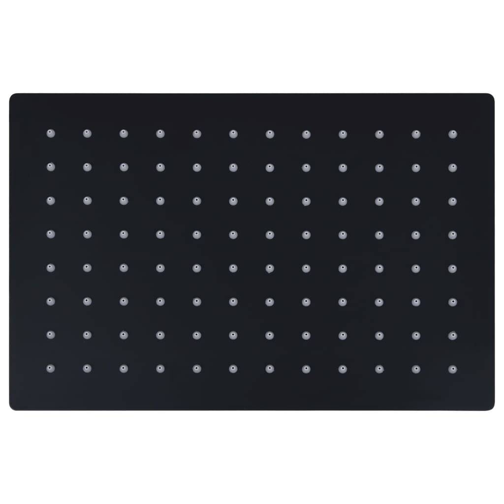 Regenbrause Edelstahl 30x20 cm Rechteckig Schwarz