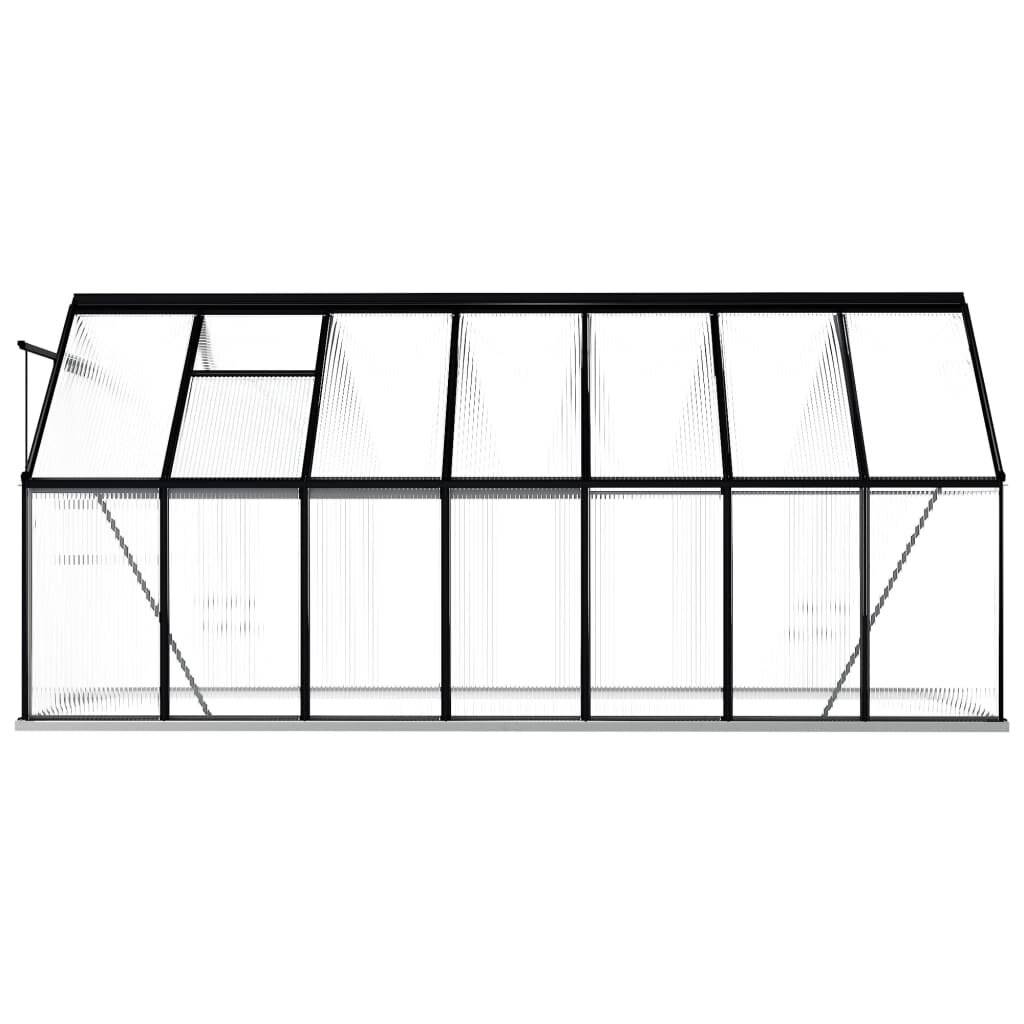 Gewächshaus mit Fundamentrahmen Anthrazit Aluminimum 8,17 m³