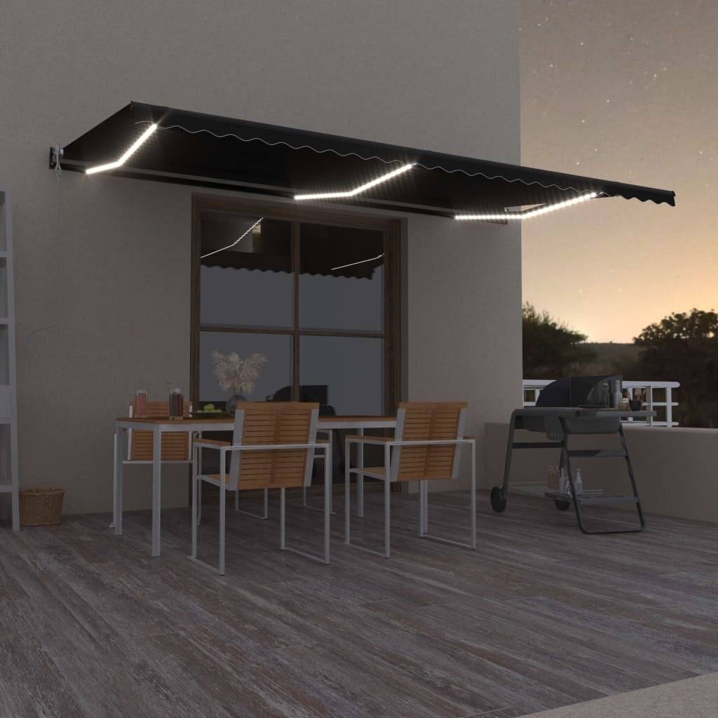 Automatische Markise mit LED & Windsensor 600x350 cm Anthrazit