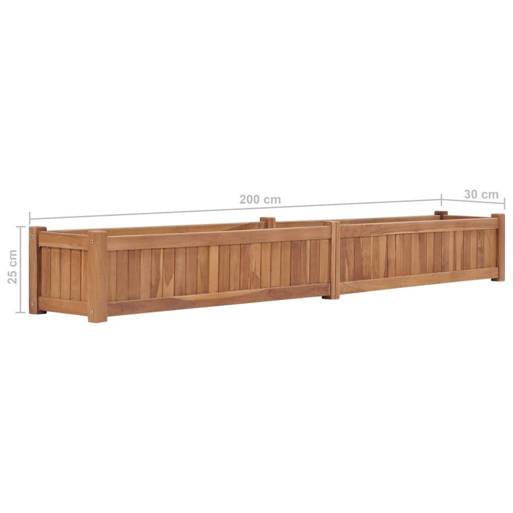 Hochbeet 200×30×25 cm Massivholz Teak