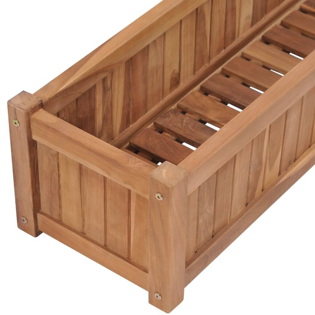 Hochbeet 200×30×25 cm Massivholz Teak