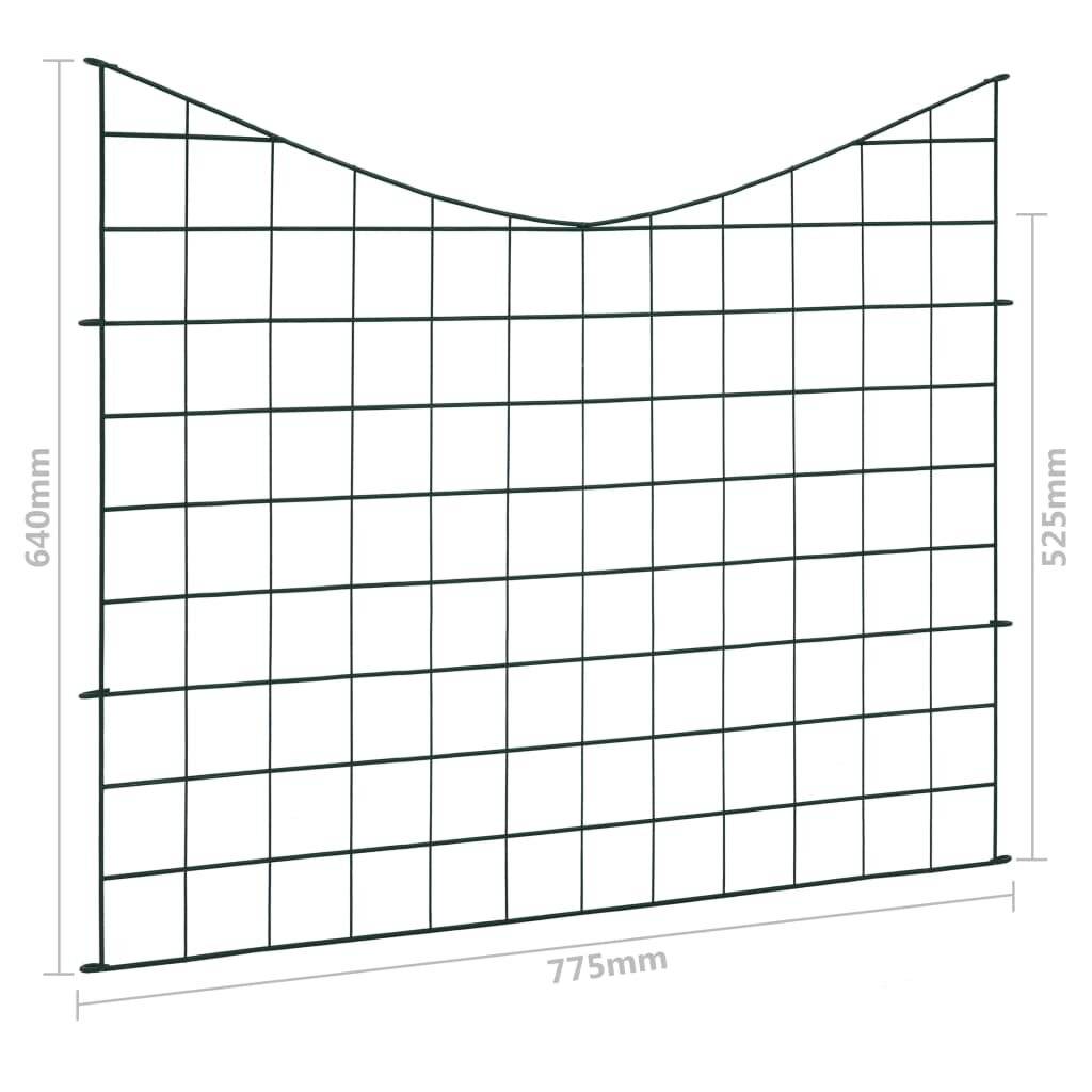 Teichzaun-Set Unterbogen 77,5 x 64 cm Grün