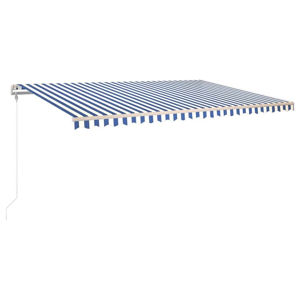 Automatische Markise mit LED & Windsensor 500x350 cm Blau und Weiß