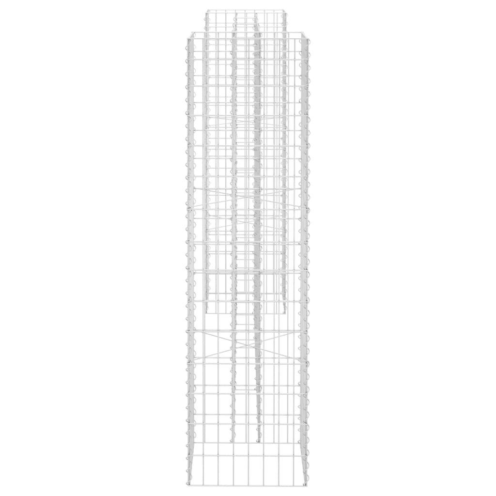 H-förmiger Gabionen-Pflanzkorb Stahldraht 260x40x150 cm