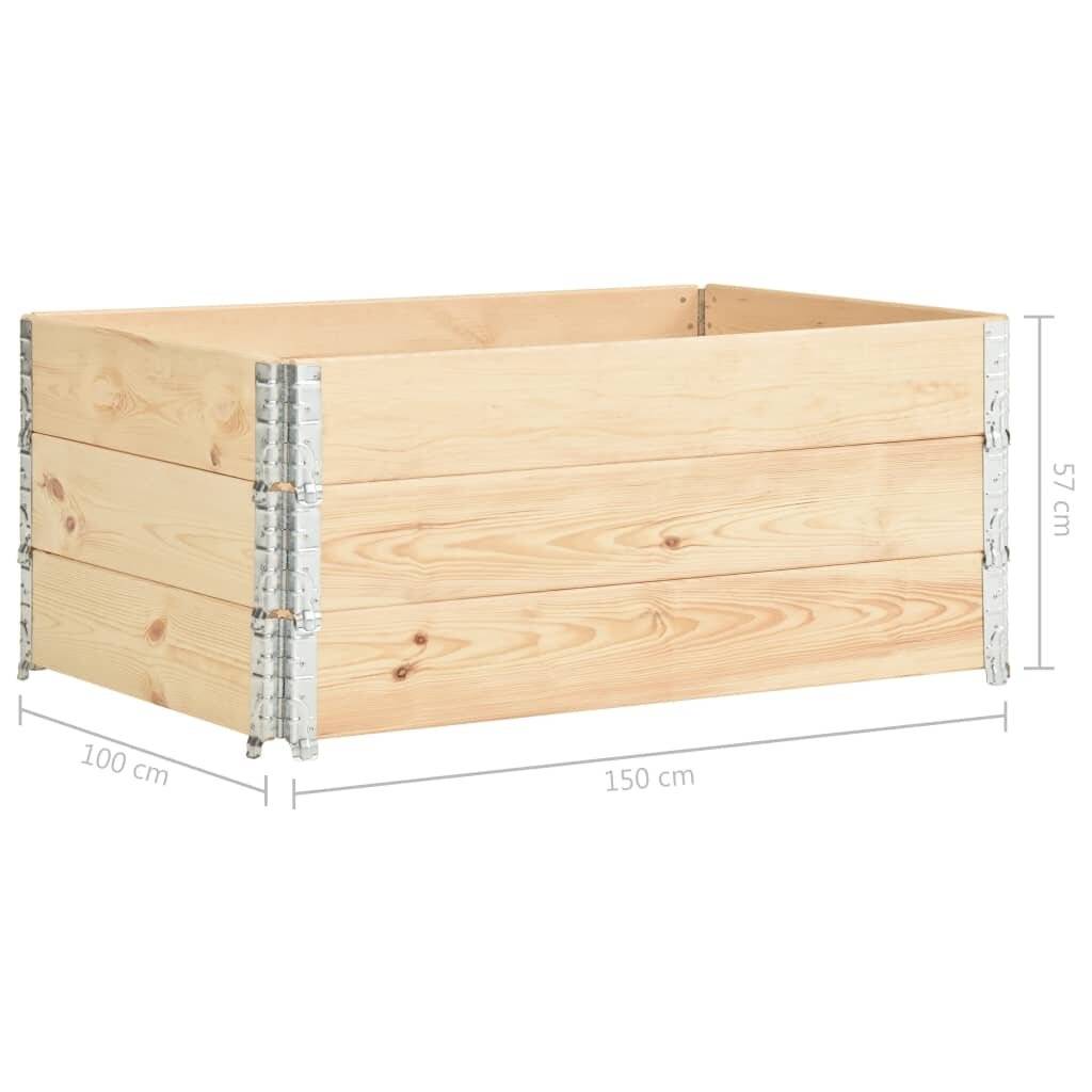 Hochbeete 3 Stk. 100×150 cm Kiefer Massivholz