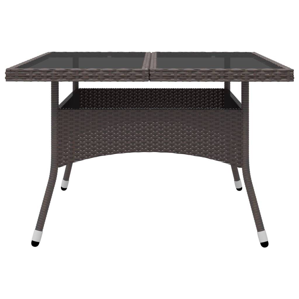 9-tlg. Garten-Essgruppe Poly Rattan und Glas Braun