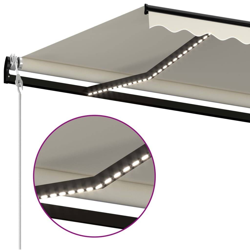 Automatische Markise mit LED & Windsensor 500x350 cm Creme