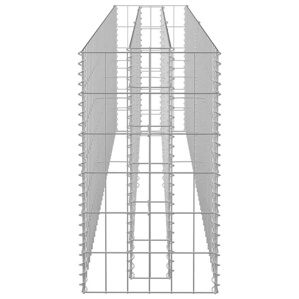 Gabionen-Hochbeet Verzinkter Stahl 180×30×60 cm