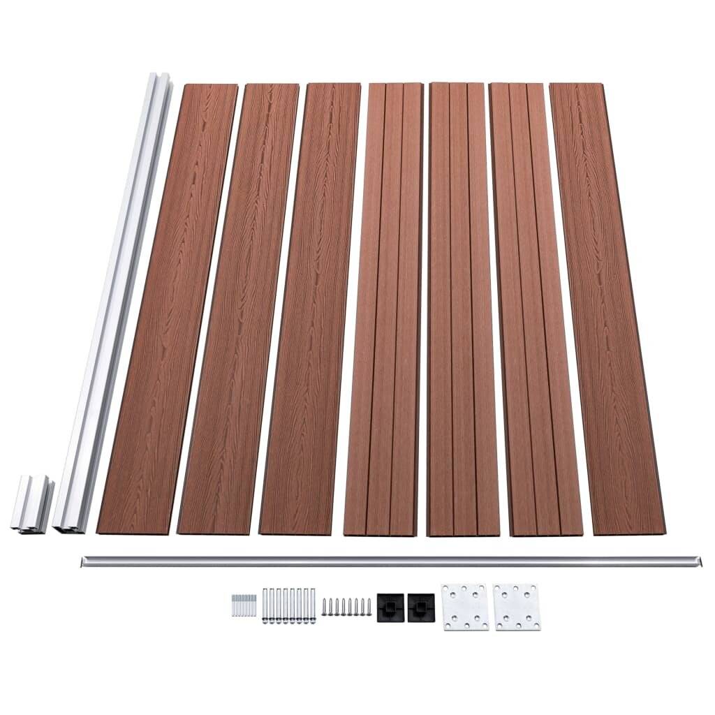 Zaunelement Set WPC 353x146 cm Braun
