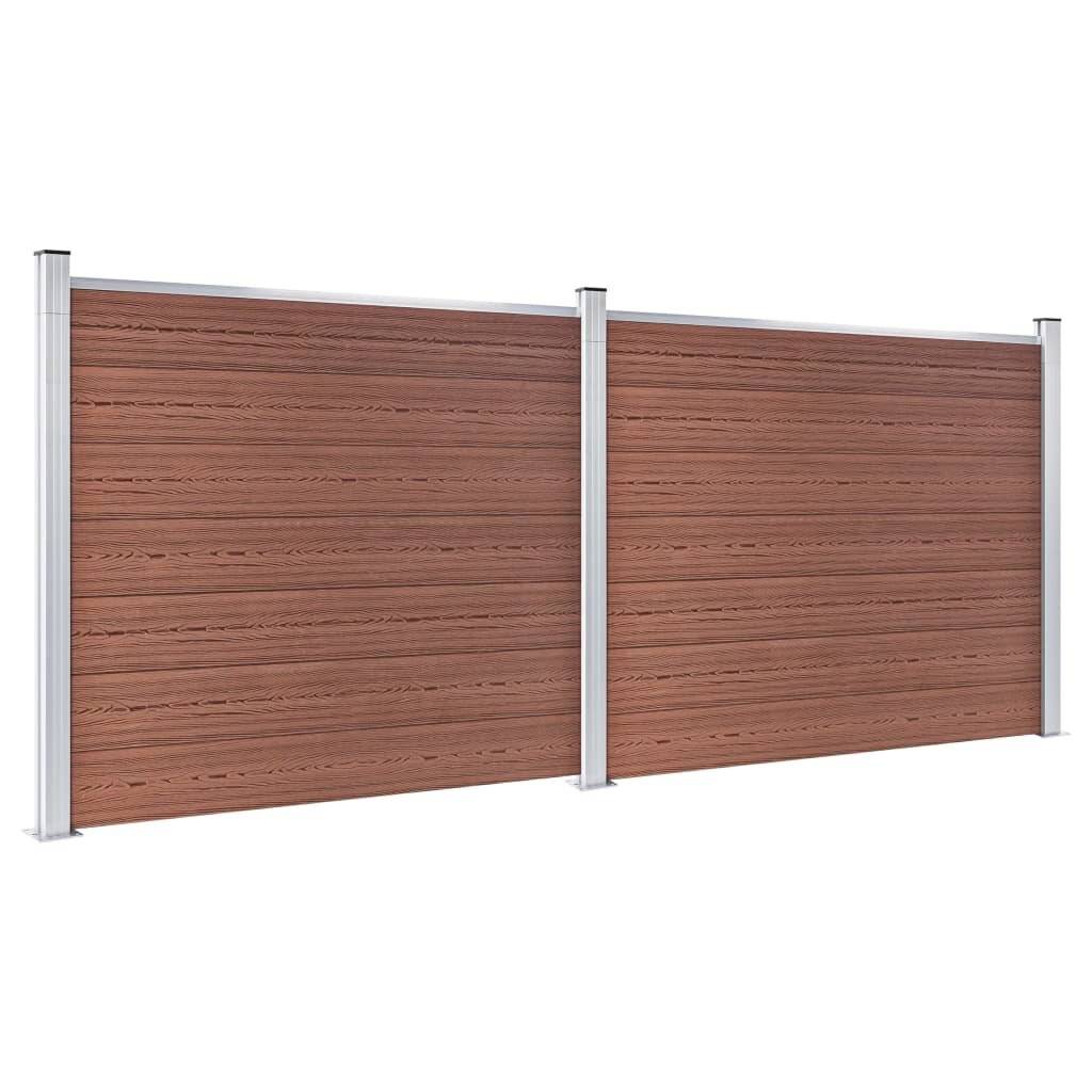 Zaunelement Set WPC 353x146 cm Braun