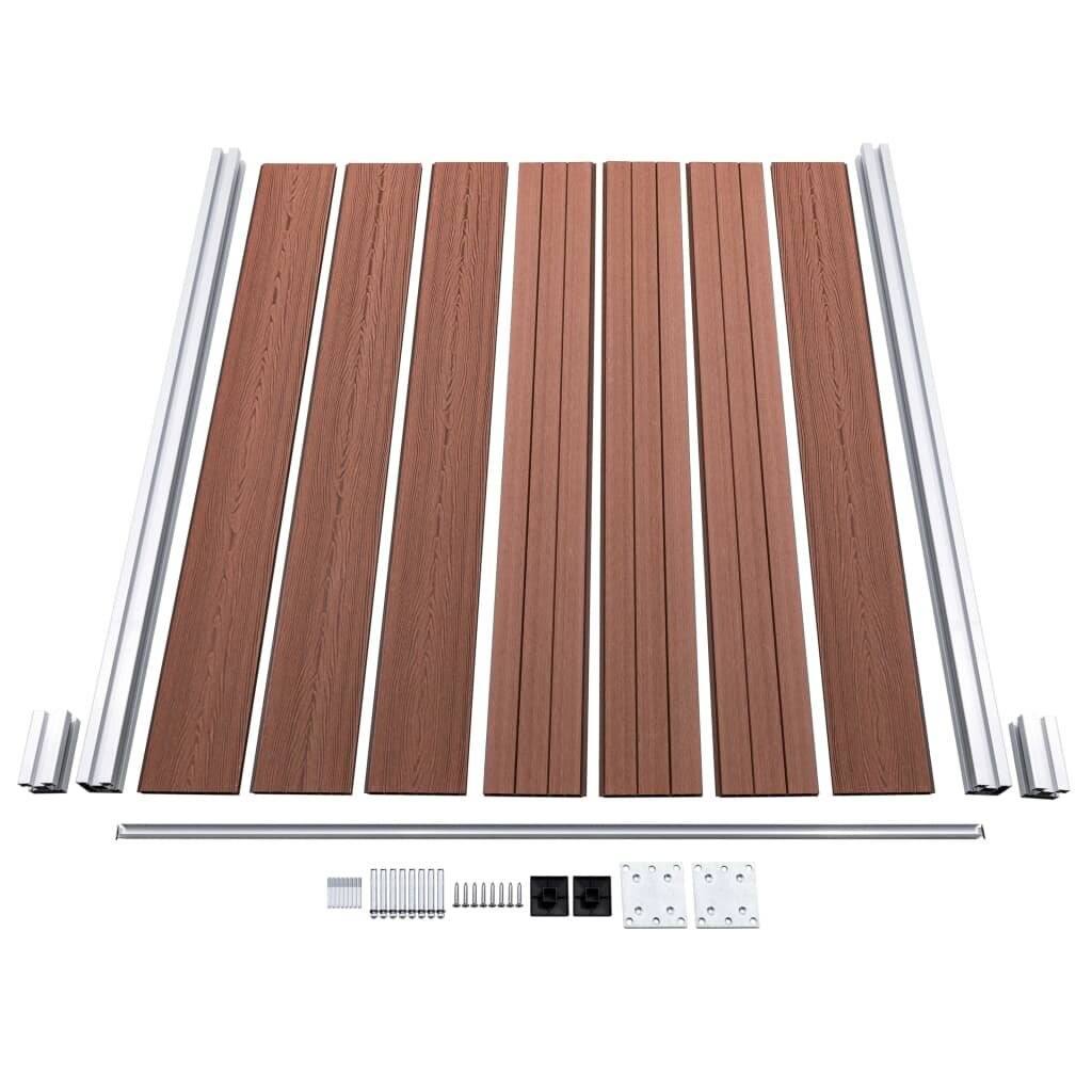 Zaunelement Set WPC 353x146 cm Braun