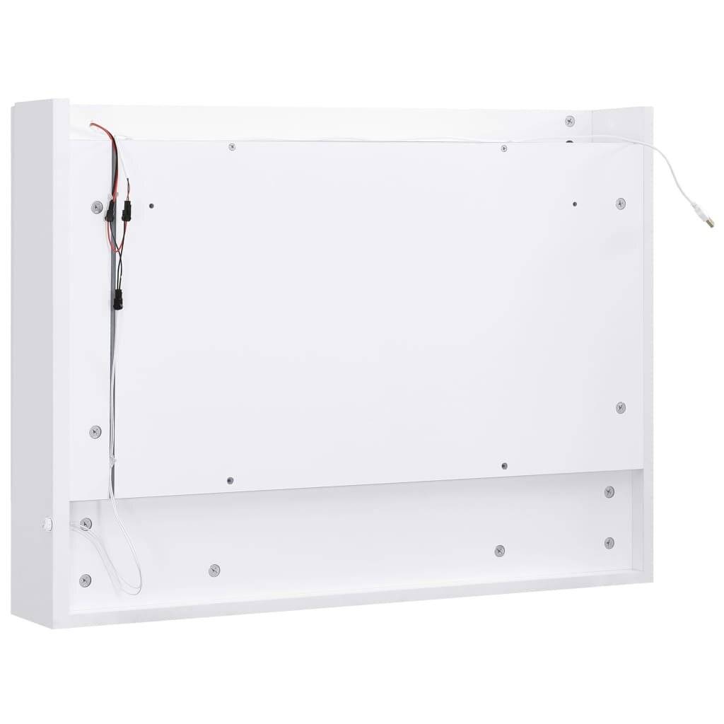 LED-Bad-Spiegelschrank Weiß 80x15x60 cm MDF