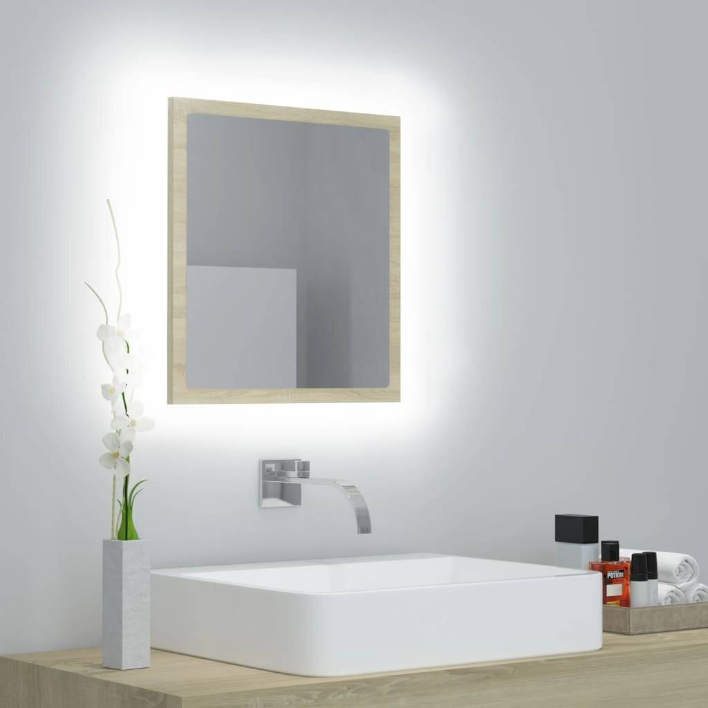 LED-Badspiegel Sonoma-Eiche 40x8,5x37 cm Spanplatte