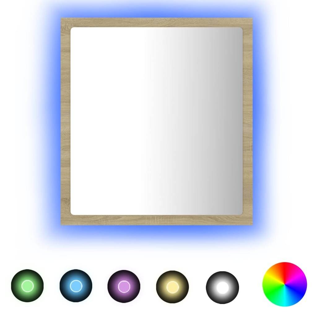 LED-Badspiegel Sonoma-Eiche 40x8,5x37 cm Spanplatte