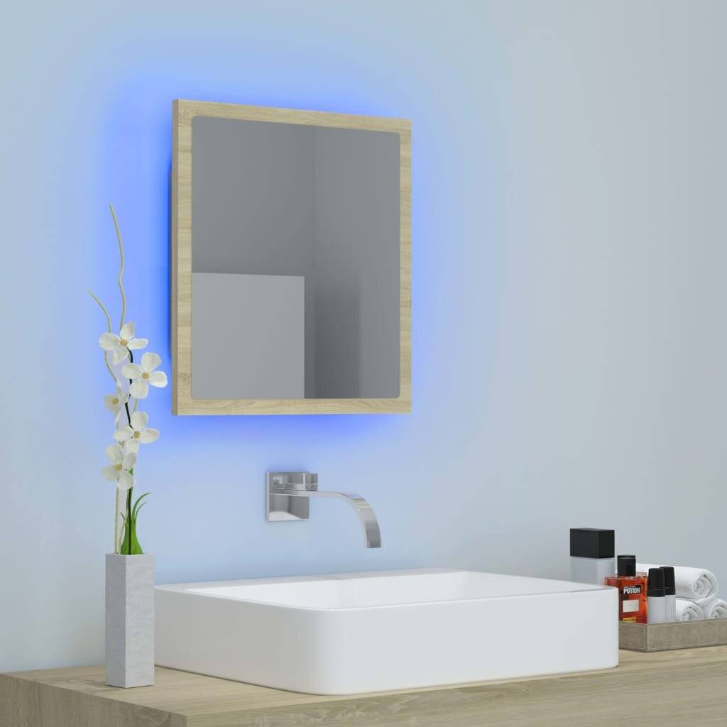 LED-Badspiegel Sonoma-Eiche 40x8,5x37 cm Spanplatte