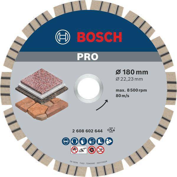 Bosch Accessories 2608602644 Bosch Power Tools Diamanttrennscheibe Durchmesser 180 mm 1 St.