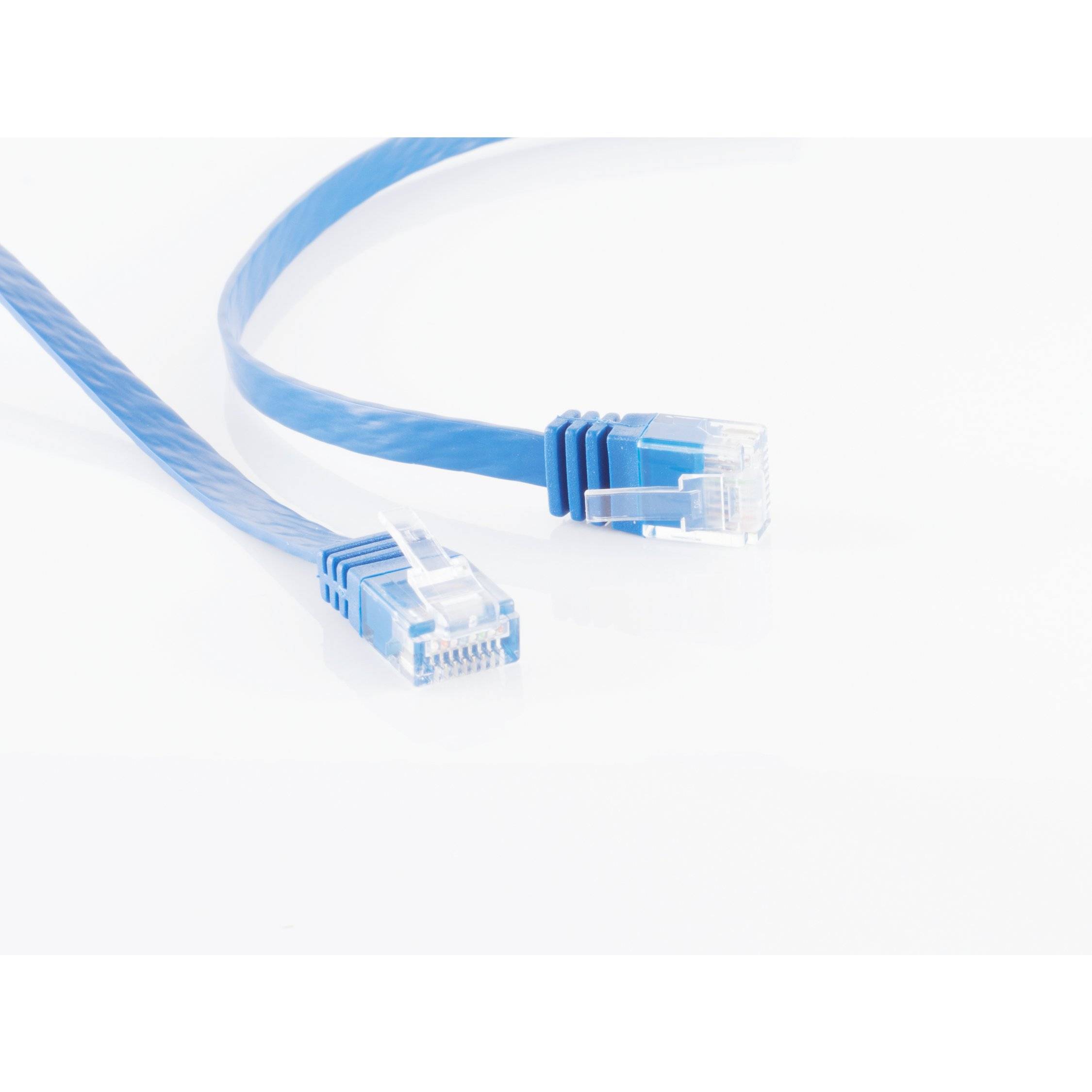 Patchkabel-Flachkabel U/UTP cat. 6 slim blau 1m