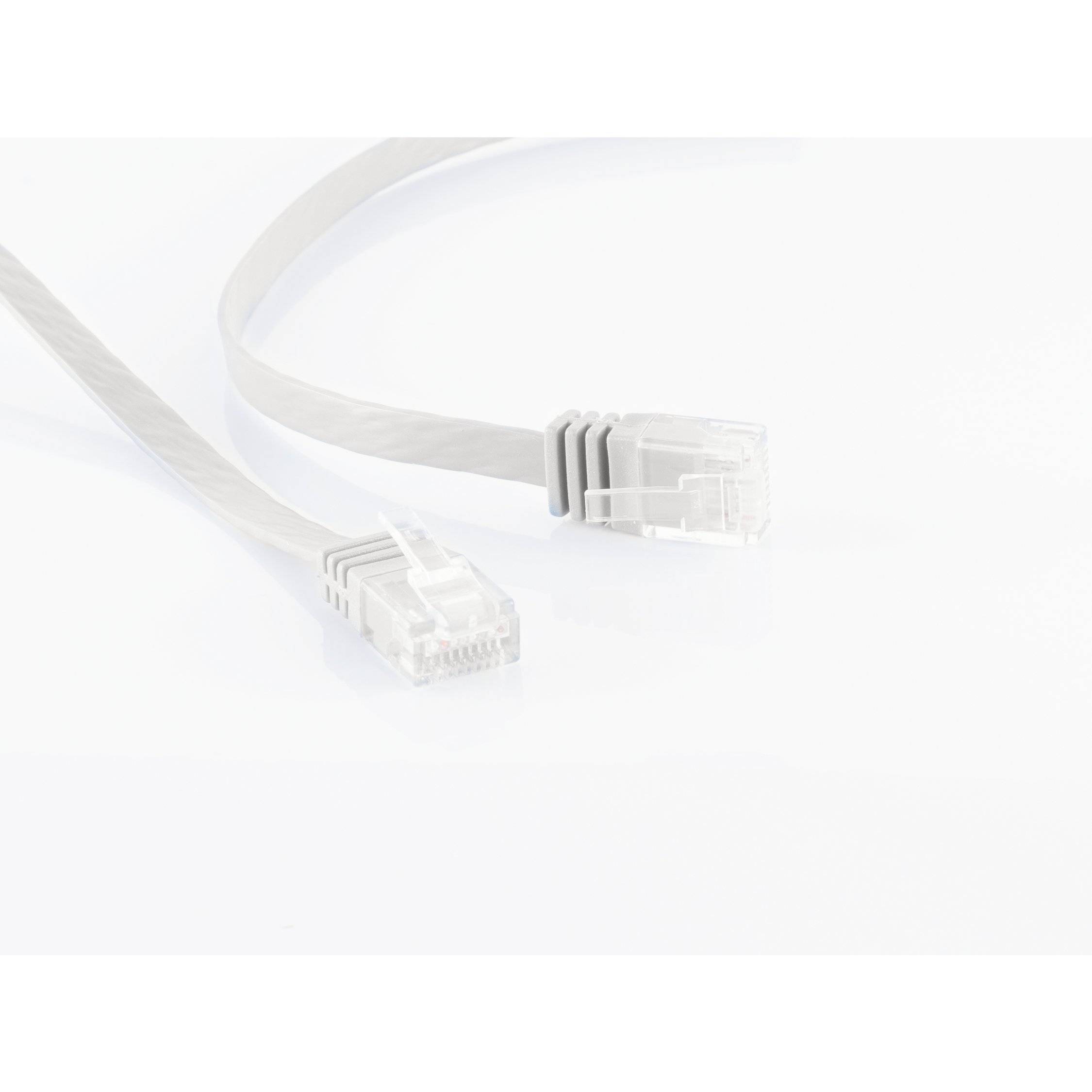 Patchkabel-Flachkabel U/UTP cat. 6 slim weiß 5m