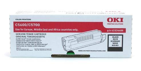 OKI Toner C5600 C5700 Original Schwarz 6000 Seiten 43324408