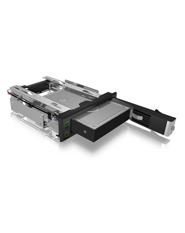 IB-166SSK-B, Wechselrahmen, 1x 3,5" SATA I/II/III oder SAS II HDD zu 1x SATA Host