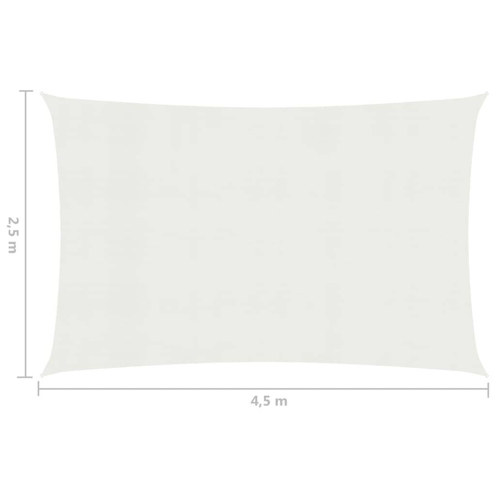 Sonnensegel 160 g/m² Weiß 2,5x4,5 m HDPE
