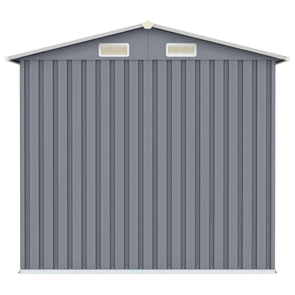 Gerätehaus Grau 205x129x183 cm Verzinkter Stahl