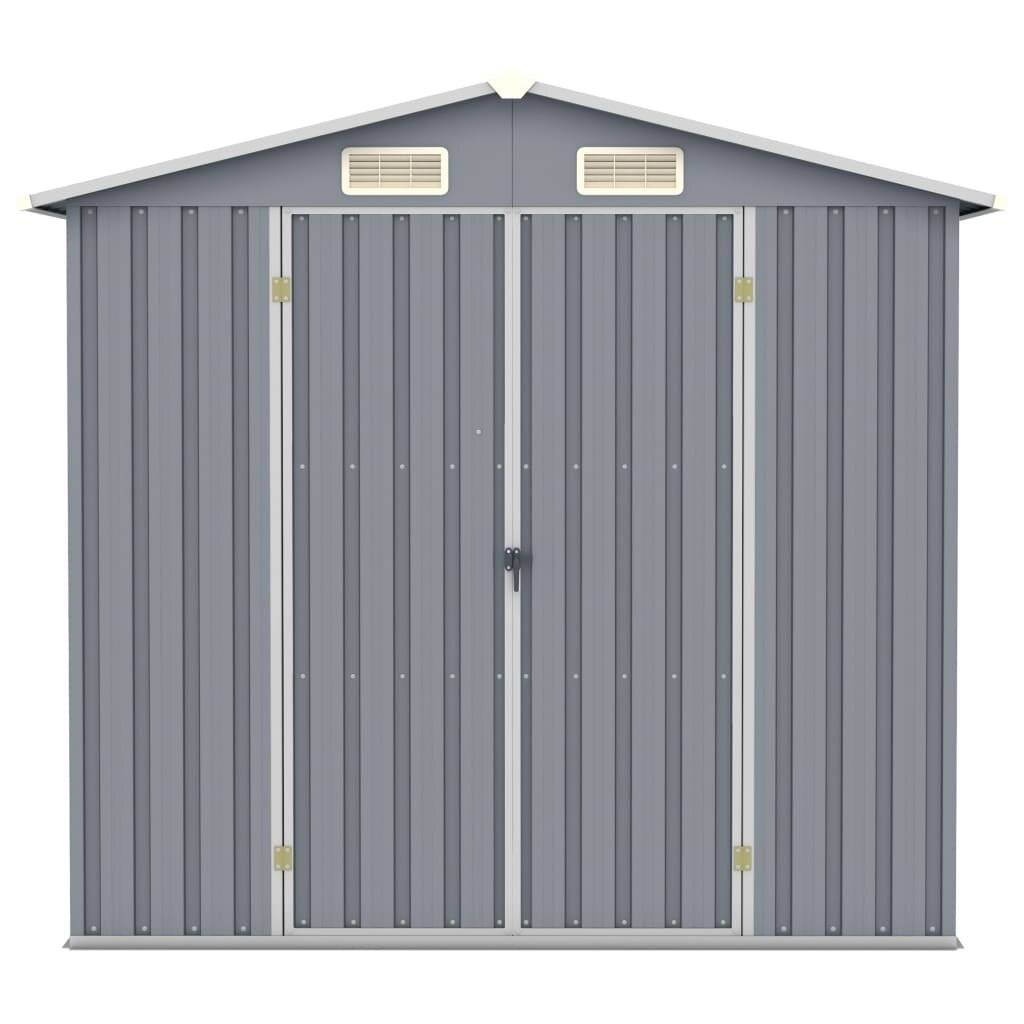 Gerätehaus Grau 205x129x183 cm Verzinkter Stahl