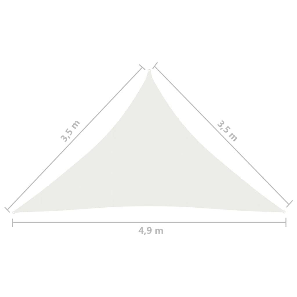 Sonnensegel 160 g/m² Weiß 3,5x3,5x4,9 m HDPE