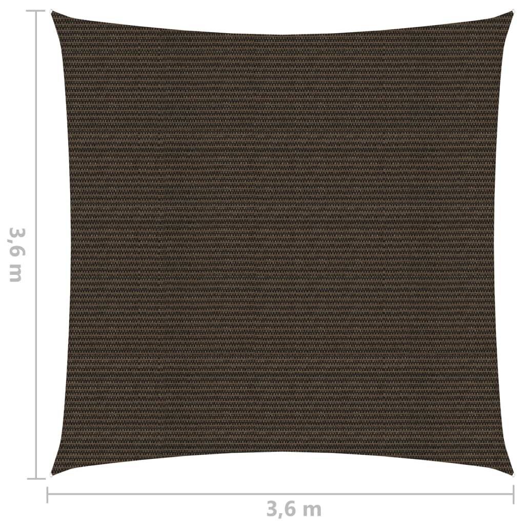 Sonnensegel 160 g/m² Braun 3,6x3,6 m HDPE