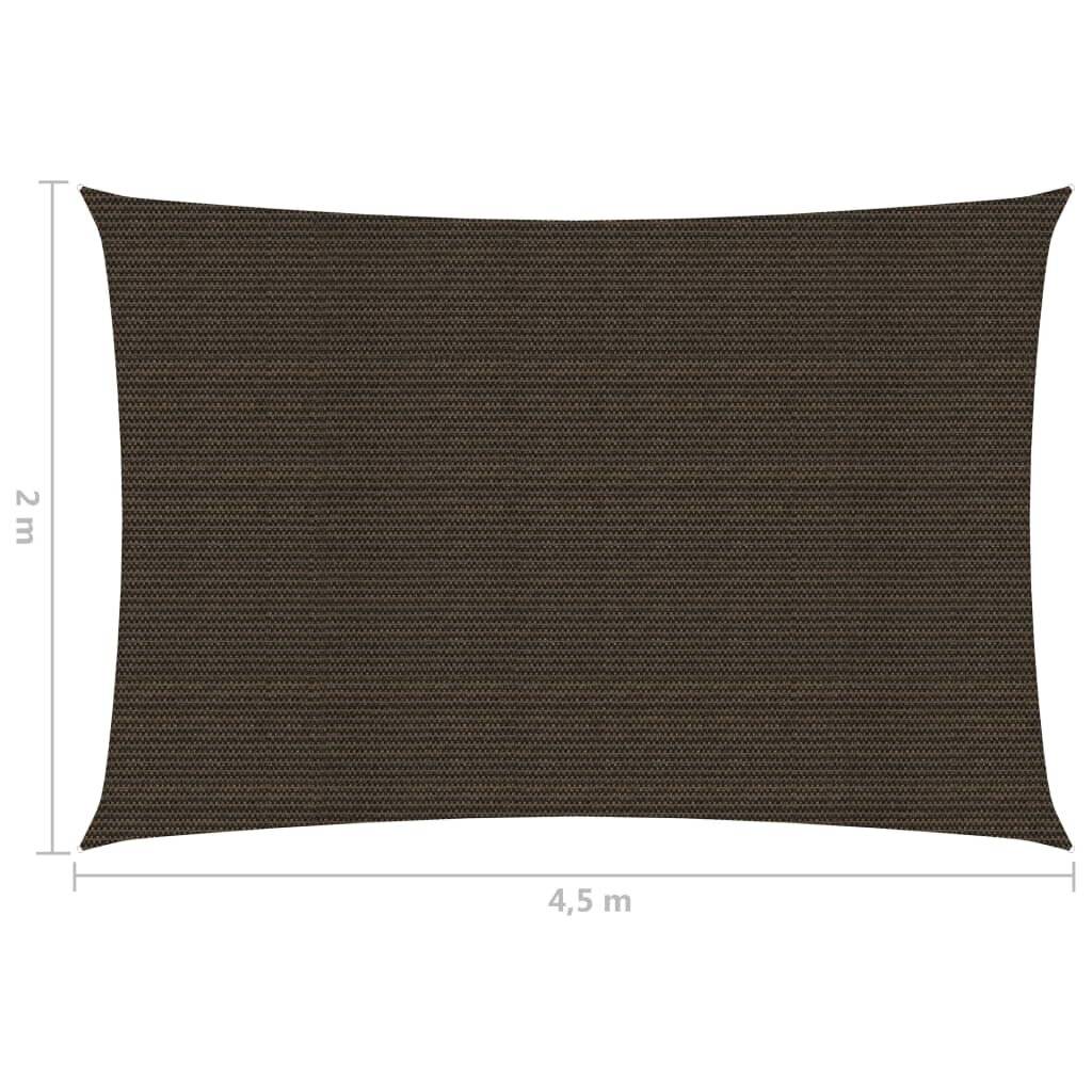 Sonnensegel 160 g/m² Braun 2x4,5 m HDPE