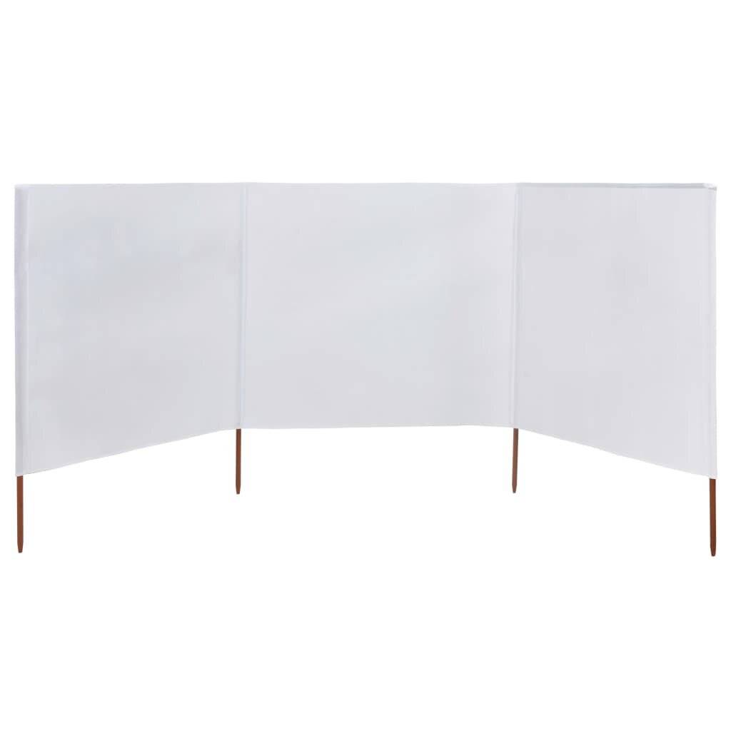 3-teiliges Windschutzgewebe 400 x 80 cm Sandweiß