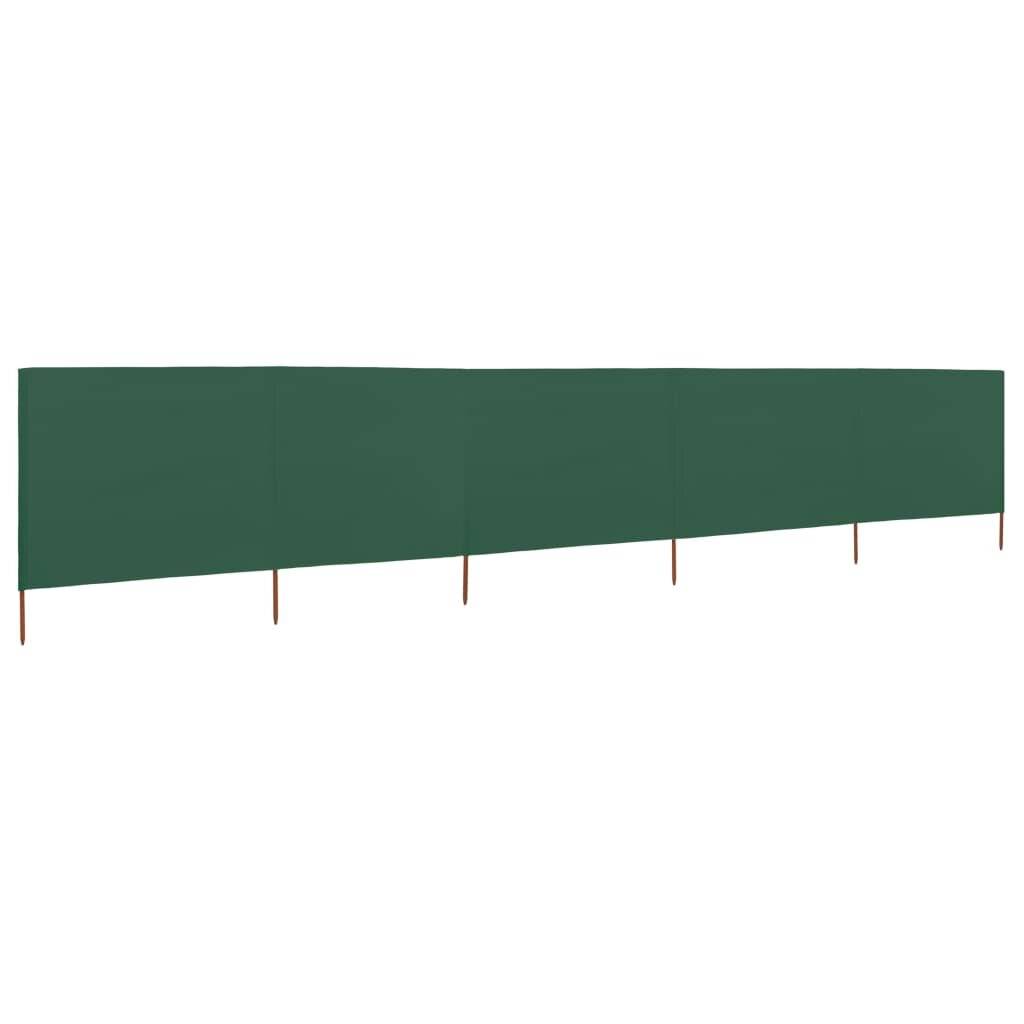 5-teiliges Windschutzgewebe 600 x 120 cm Grün
