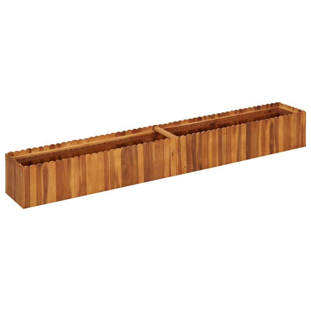 Pflanzkübel 200 x 30 x 25 cm Massivholz Akazie