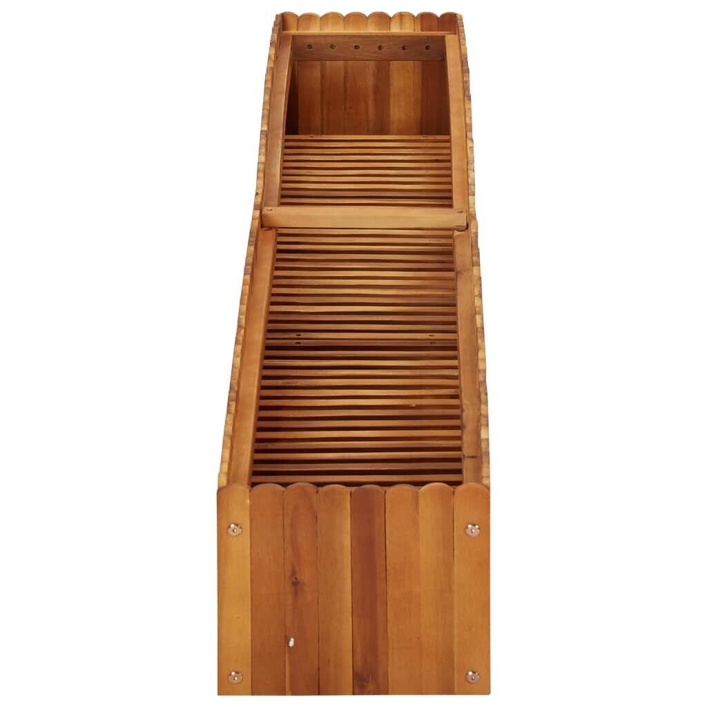 Pflanzkübel 200 x 30 x 25 cm Massivholz Akazie