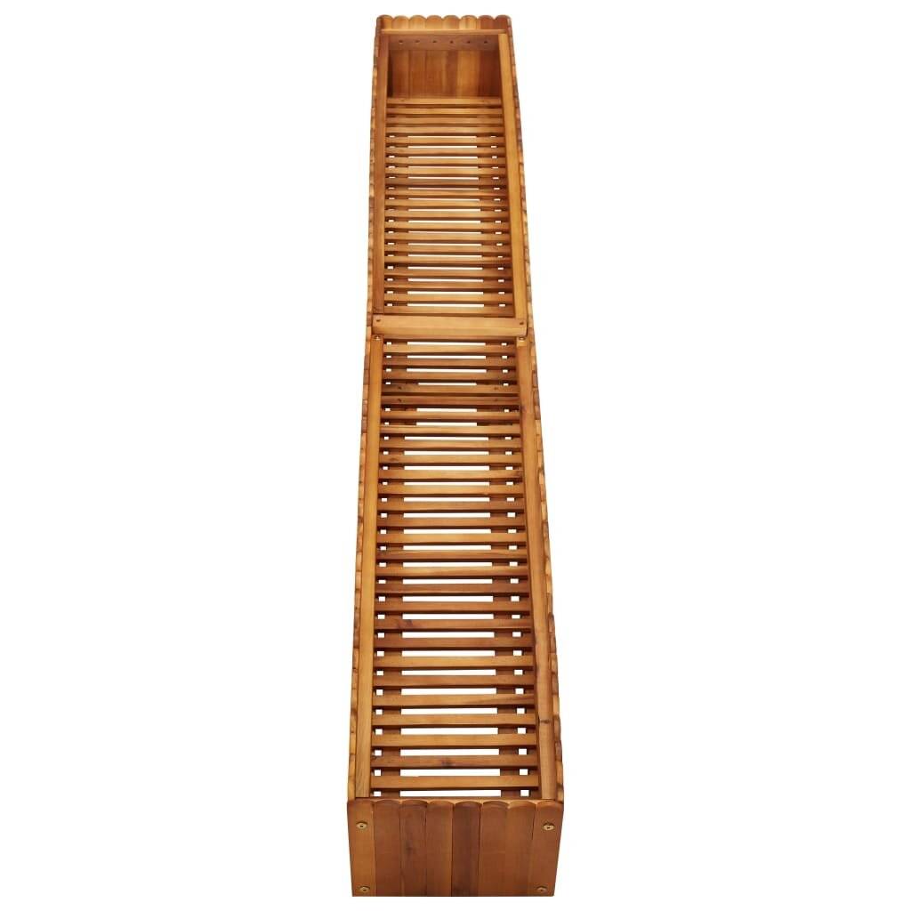 Pflanzkübel 200 x 30 x 25 cm Massivholz Akazie
