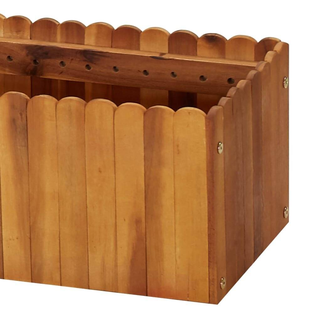 Pflanzkübel 200 x 30 x 25 cm Massivholz Akazie