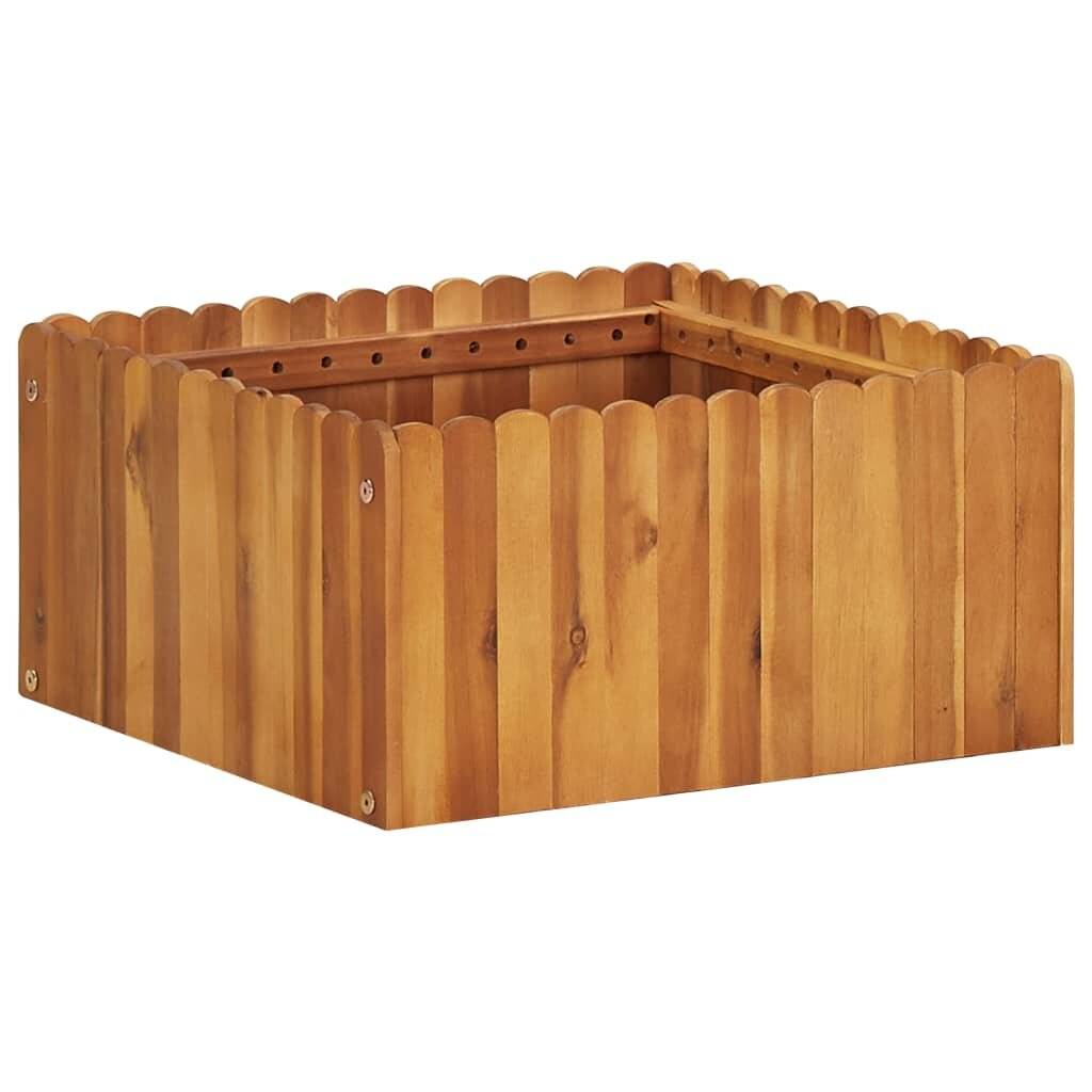Pflanzkübel 50 x 50 x 25 cm Massivholz Akazie