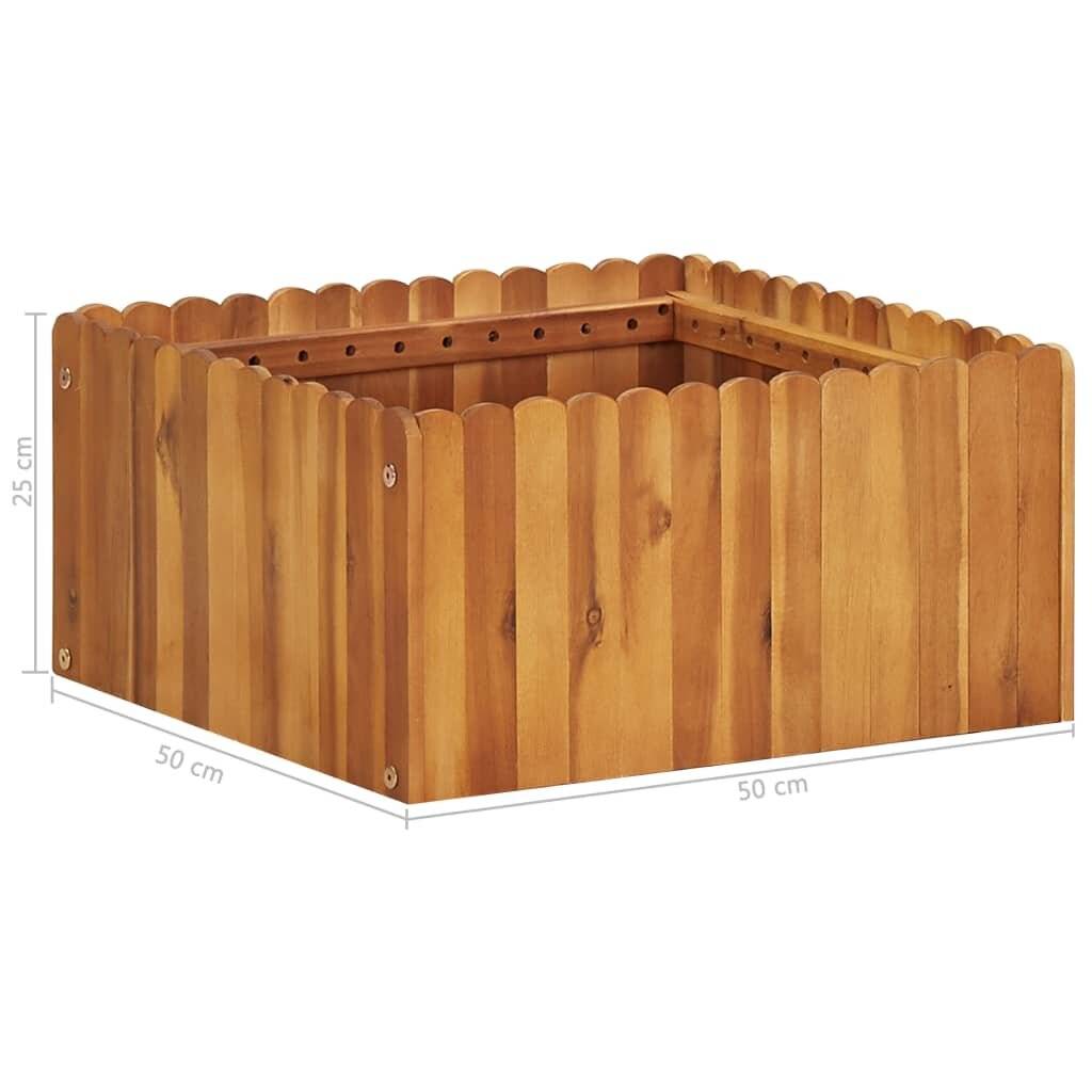 Pflanzkübel 50 x 50 x 25 cm Massivholz Akazie