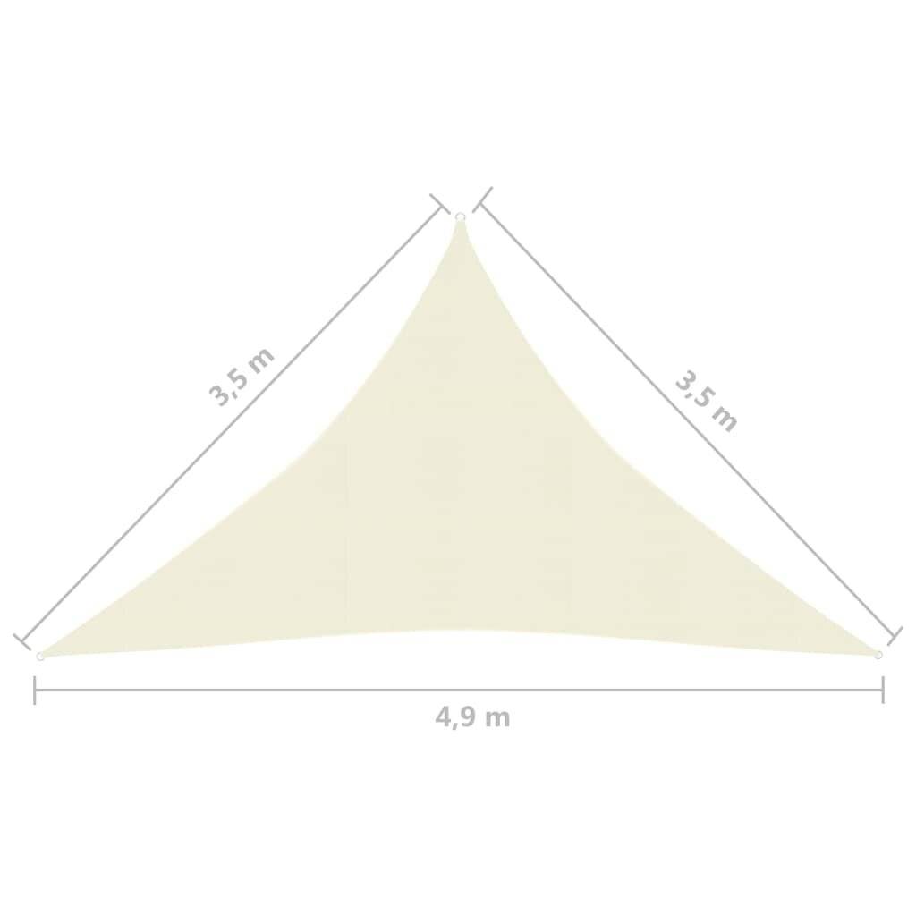 Sonnensegel 160 g/m² Creme 3,5x3,5x4,9 m HDPE