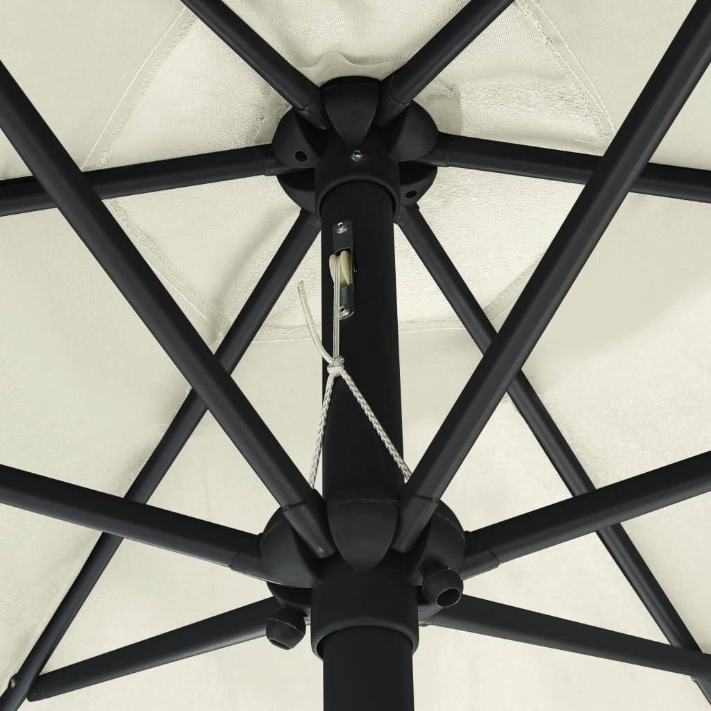 Sonnenschirm mit LED-Leuchten & Aluminium-Mast 270 cm Sandweiß
