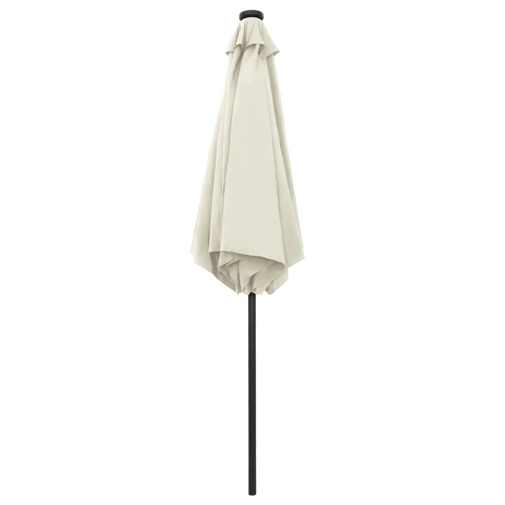Sonnenschirm mit LED-Leuchten & Aluminium-Mast 270 cm Sandweiß