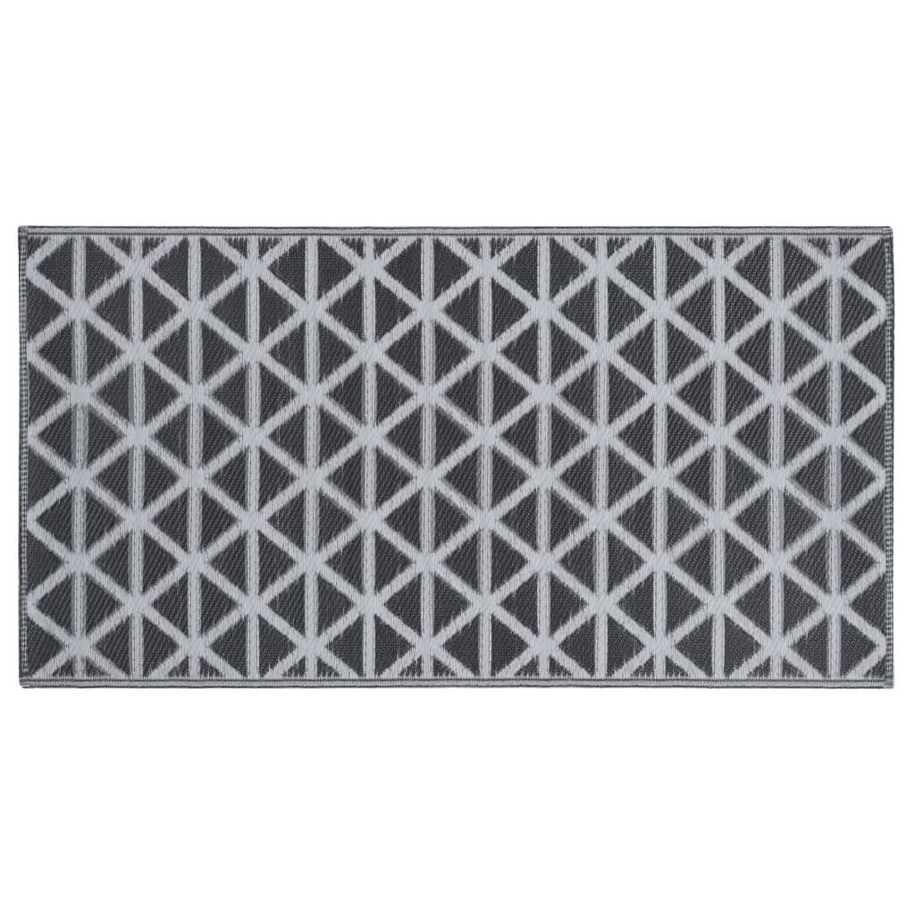 Outdoor-Teppich Schwarz 160x230 cm PP