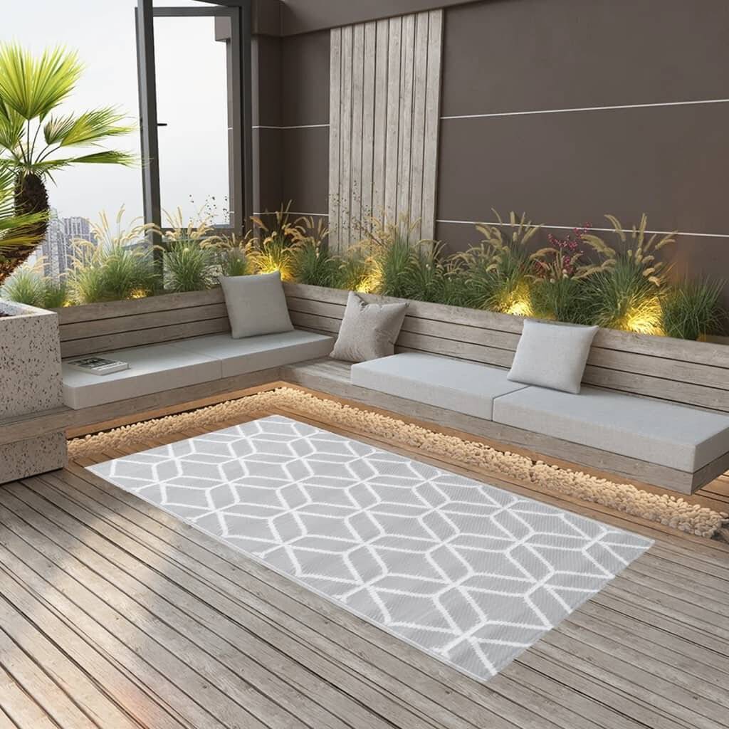 Outdoor-Teppich Grau 160x230 cm PP
